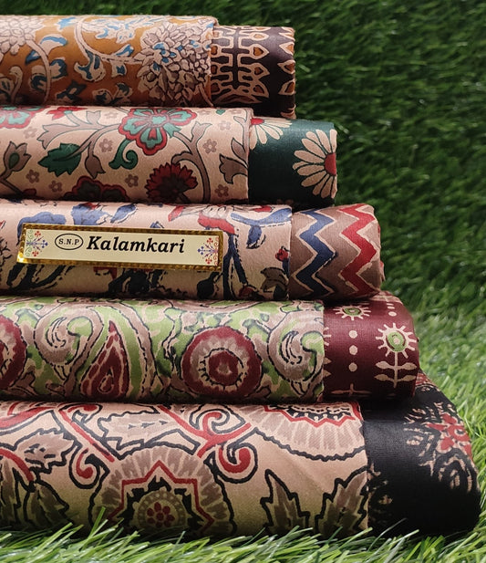 Kalamkari Vol 16 Snp Satin Cotton Salwar Suits Exporter Gujarat