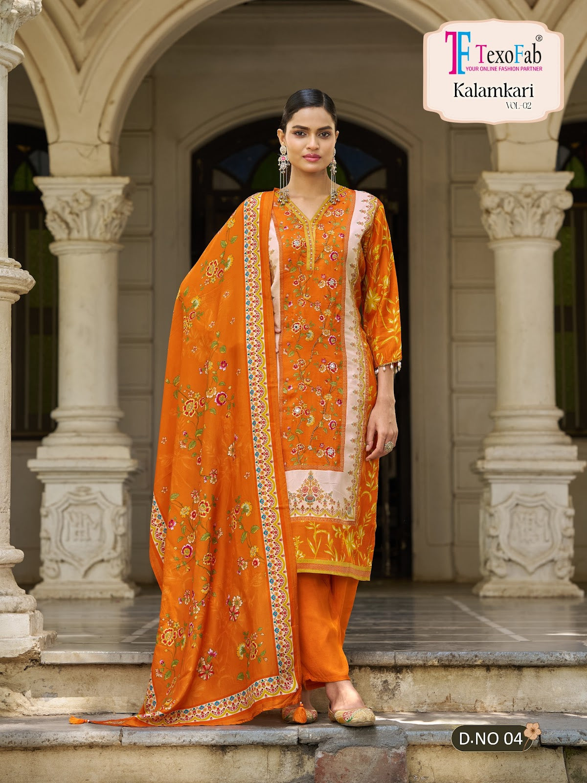 Kalamkari Vol 2 Texofab Crape Silk Readymade Pant Style Suits Manufacturer