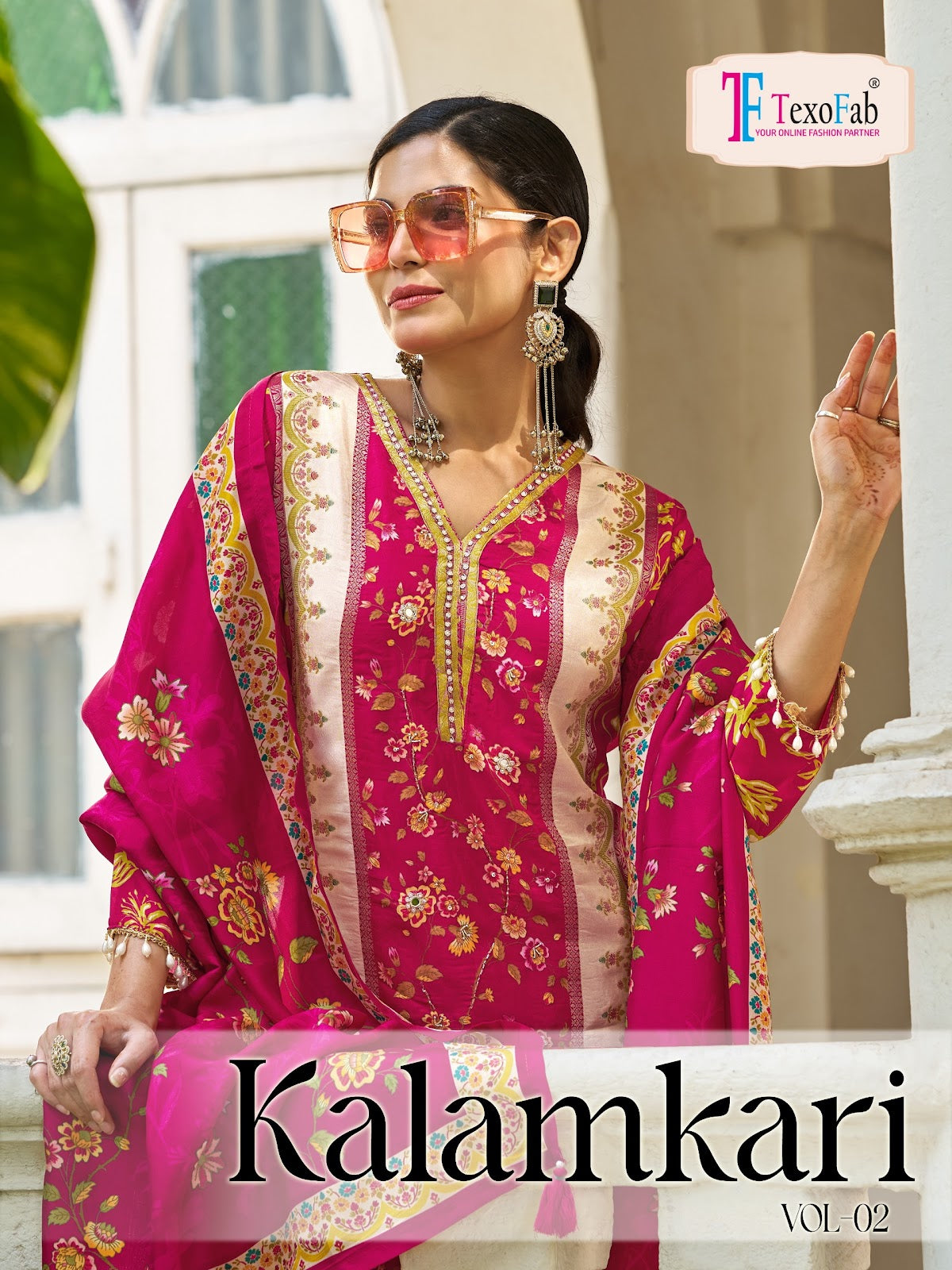 Kalamkari Vol 2 Texofab Crape Silk Readymade Pant Style Suits Manufacturer