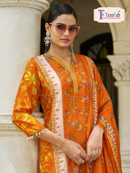 Kalamkari Vol 2 Texofab Crape Silk Readymade Pant Style Suits Manufacturer
