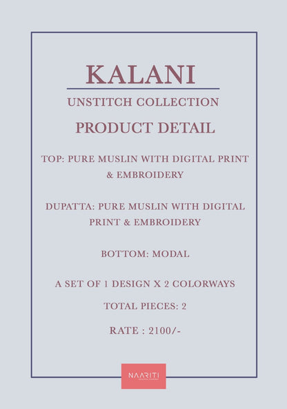 Kalani Naariti Muslin Pant Style Suits Manufacturer Ahmedabad