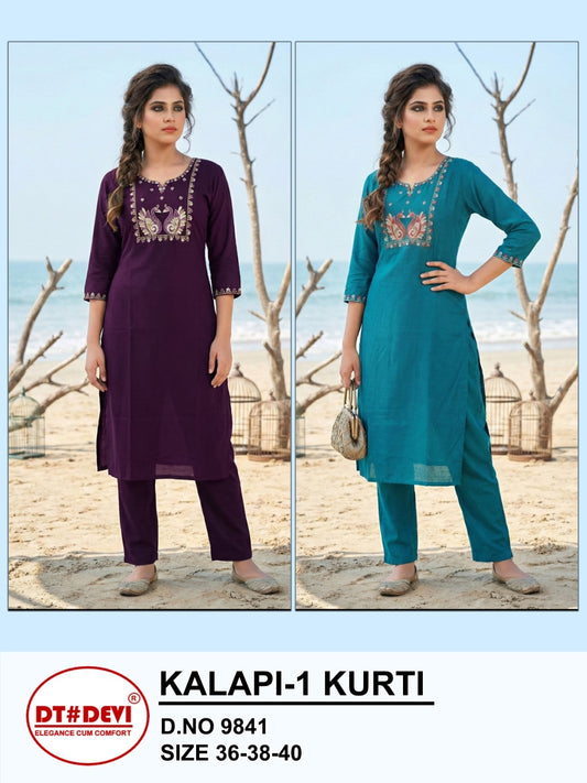 Kalapi 1 Dn 9841 Dt Devi Roman Silk Girls Kurti Manufacturer India