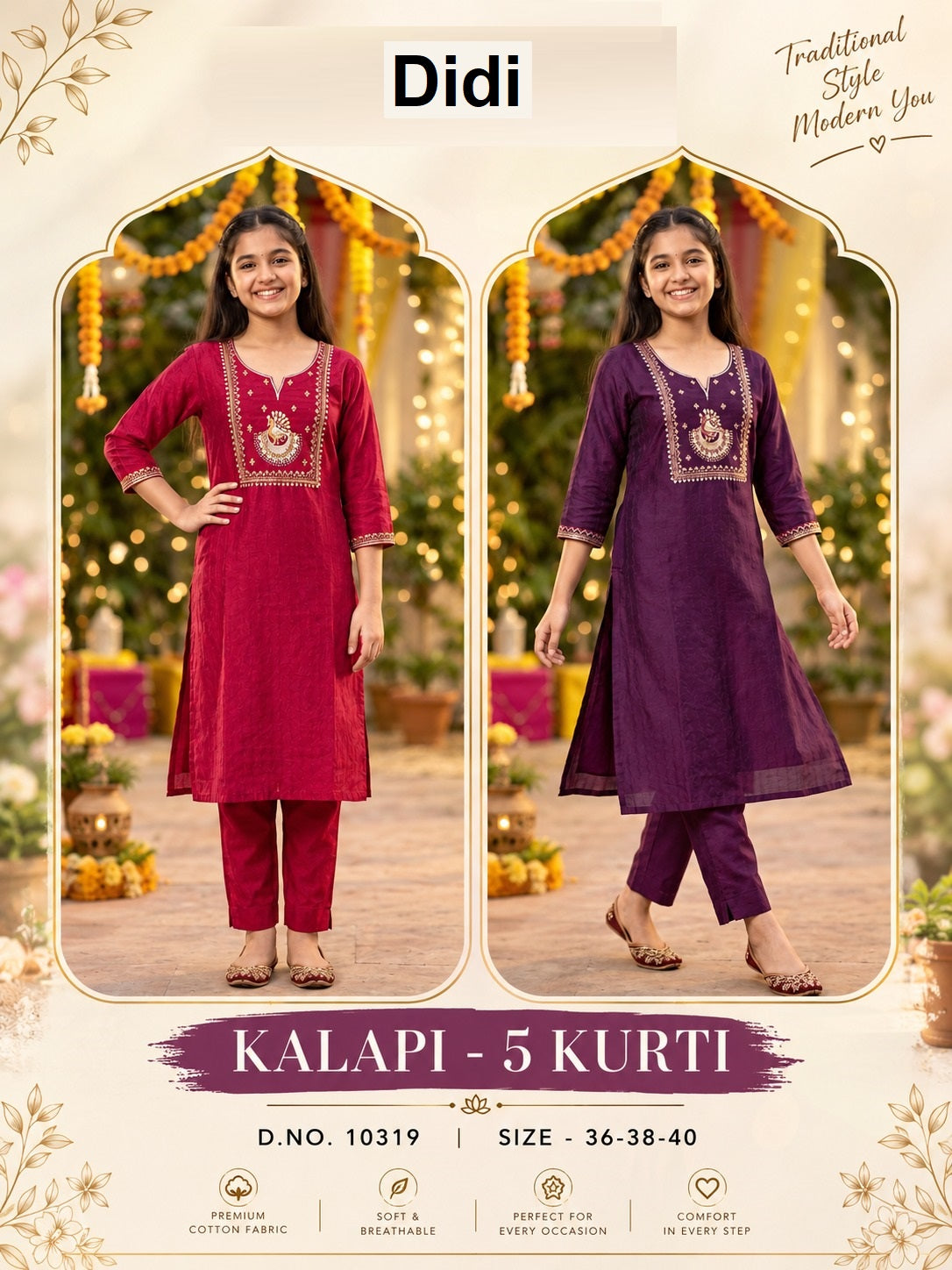 Kalapi 5 Dn 10319 Didi Roman Silk Girls Kurti Manufacturer Ahmedabad