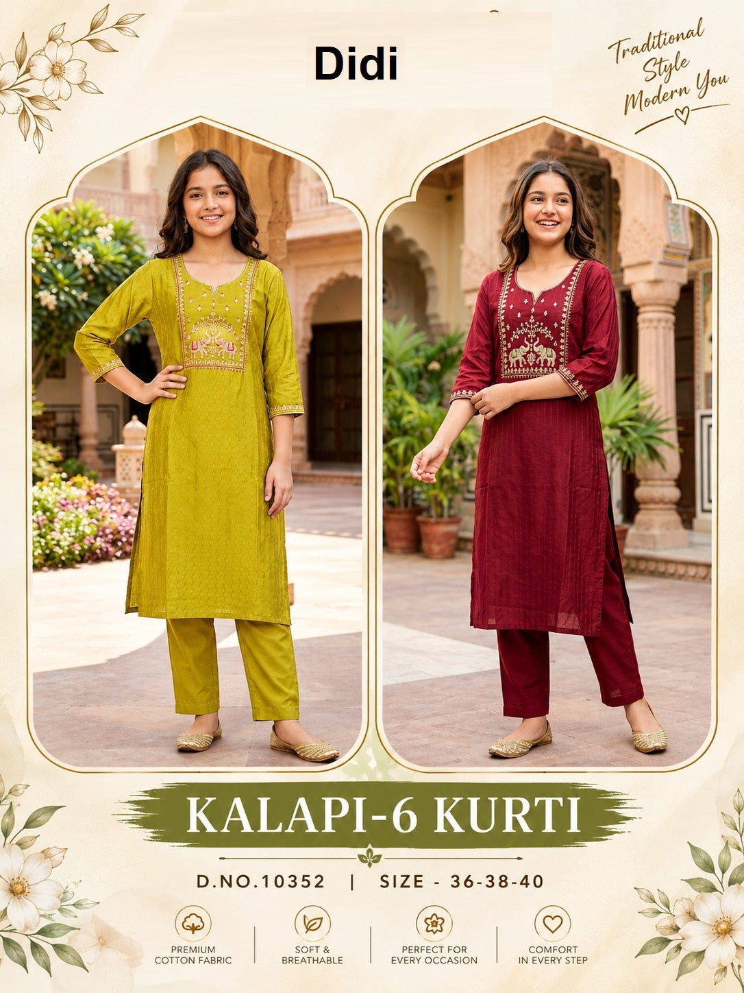 Kalapi 6 Dn 10352 Didi Roman Silk Girls Kurti Manufacturer