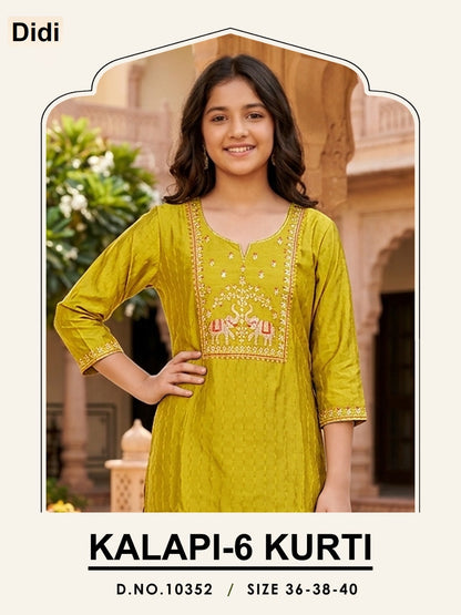 Kalapi 6 Dn 10352 Didi Roman Silk Girls Kurti Manufacturer