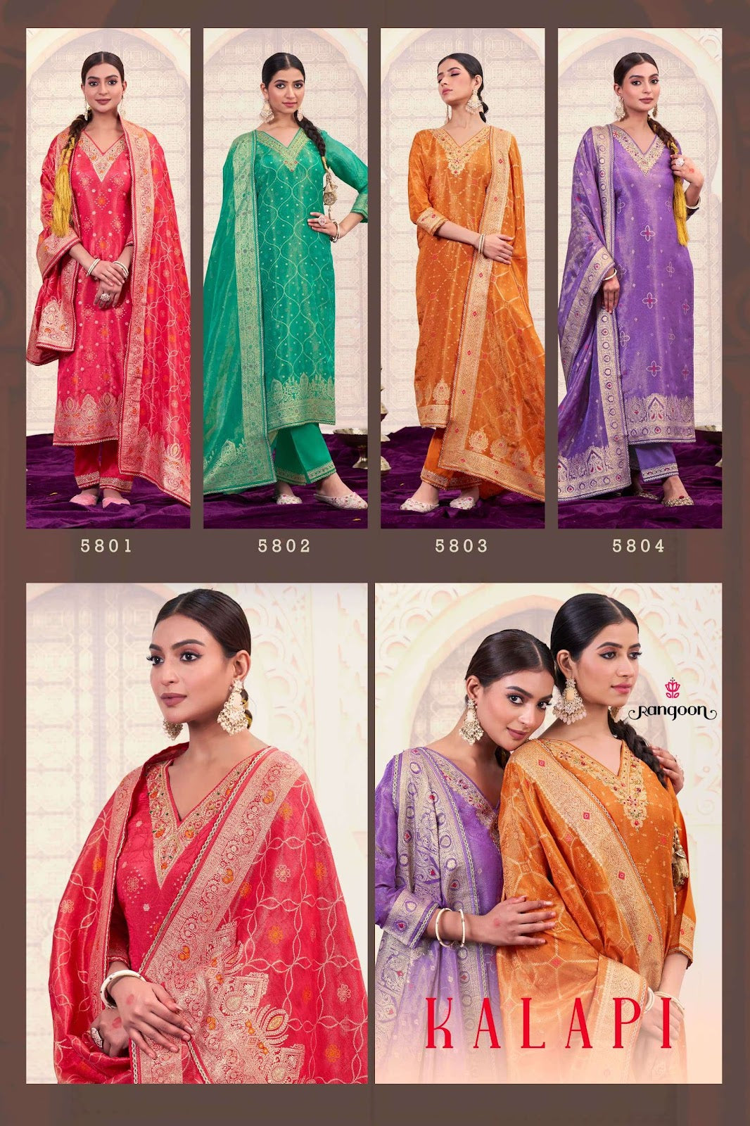 Kalapi Rangoon Shimmer Readymade Pant Style Suits Exporter