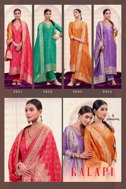 Kalapi Rangoon Shimmer Readymade Pant Style Suits Exporter