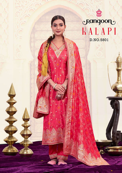 Kalapi Rangoon Shimmer Readymade Pant Style Suits Exporter