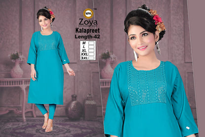 Kalapreet Zoya Rayon Kurtis Exporter Gujarat