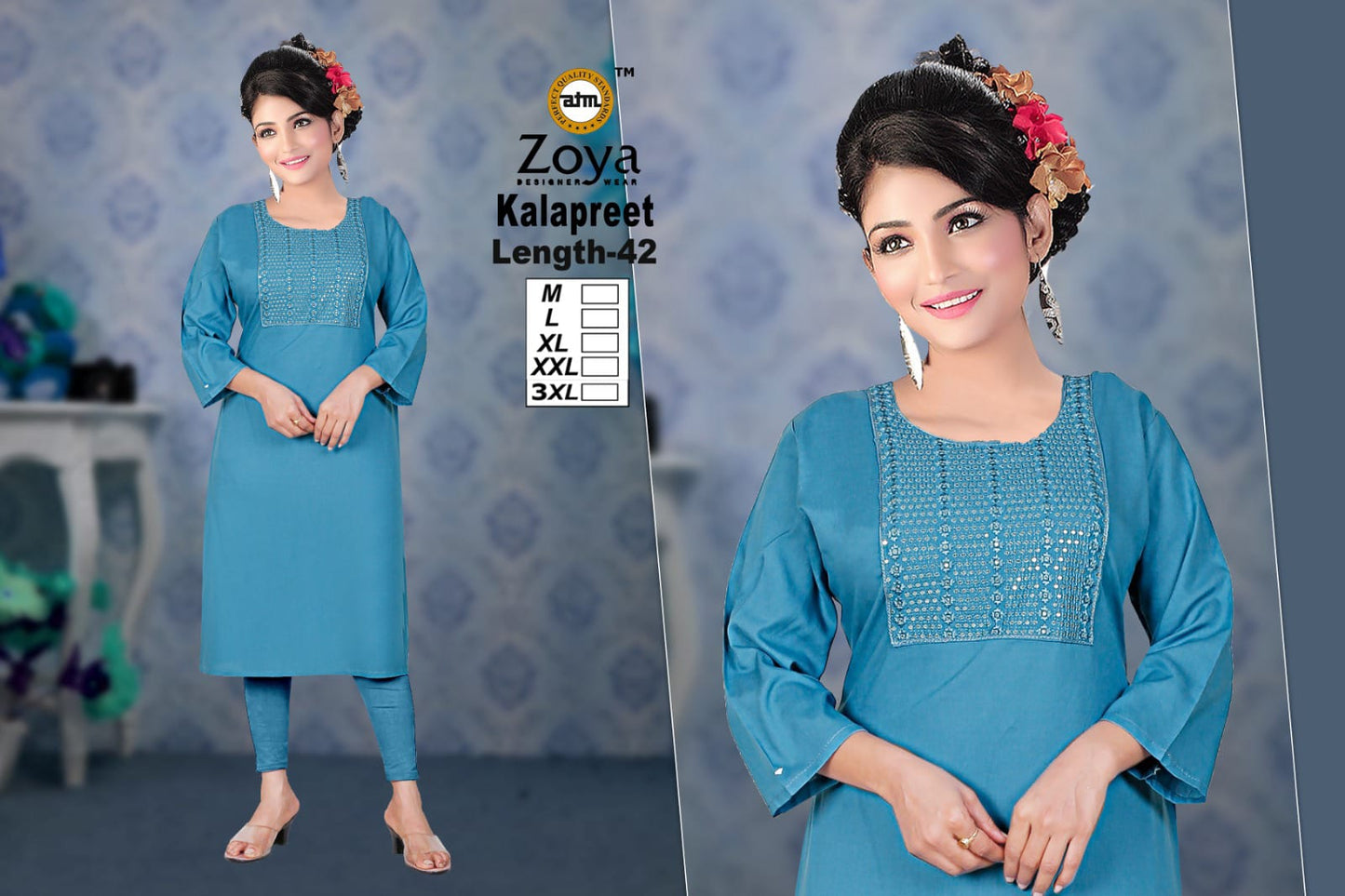 Kalapreet Zoya Rayon Kurtis Exporter Gujarat