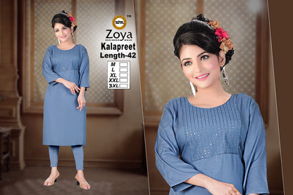Kalapreet Zoya Rayon Kurtis Exporter Gujarat