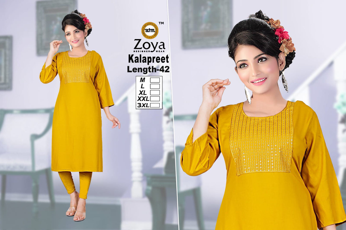 Kalapreet Zoya Rayon Kurtis Exporter Gujarat