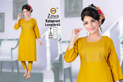Kalapreet Zoya Rayon Kurtis Exporter Gujarat