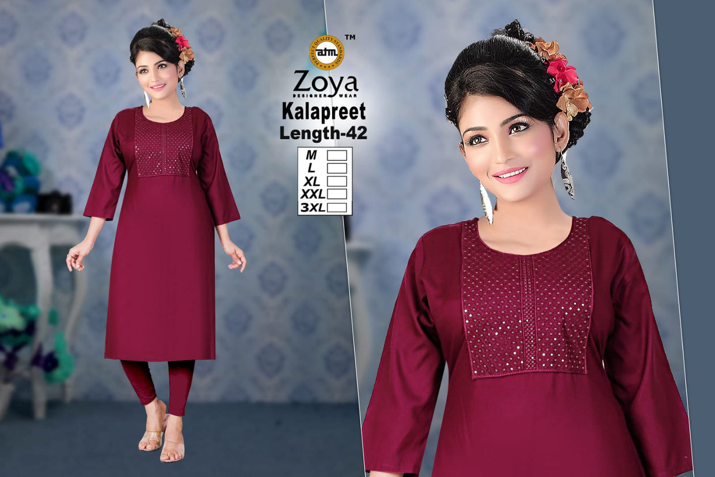 Kalapreet Zoya Rayon Kurtis Exporter Gujarat