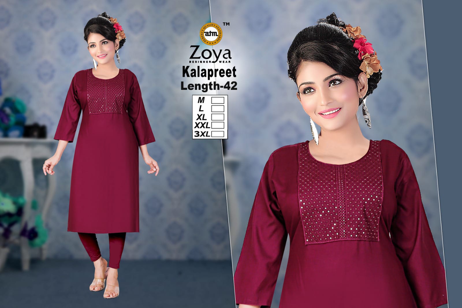 Kalapreet Zoya Rayon Kurtis Exporter Gujarat