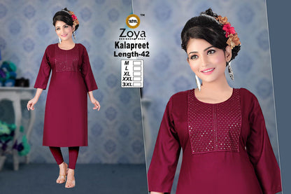 Kalapreet Zoya Rayon Kurtis Exporter Gujarat