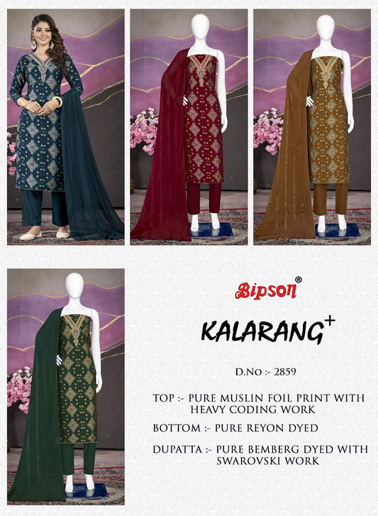 Kalarang 2859 Bipson Prints Viscose Muslin Pant Style Suits Wholesale