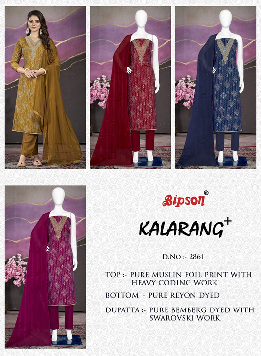 Kalarang 2861 Bipson Prints Viscose Muslin Pant Style Suits Wholesale