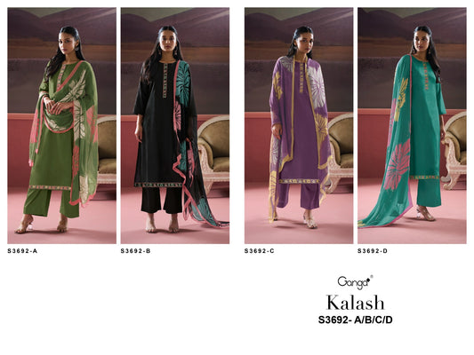 Kalash 3692 Ganga Premium Cotton Plazzo Style Suits Wholesale Price