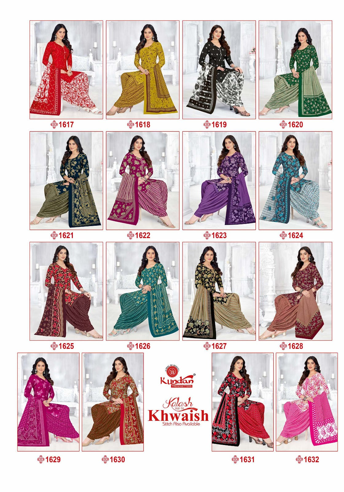 Kalash Khwaish Vol 16 Kundan Cotton Dress Material Wholesale