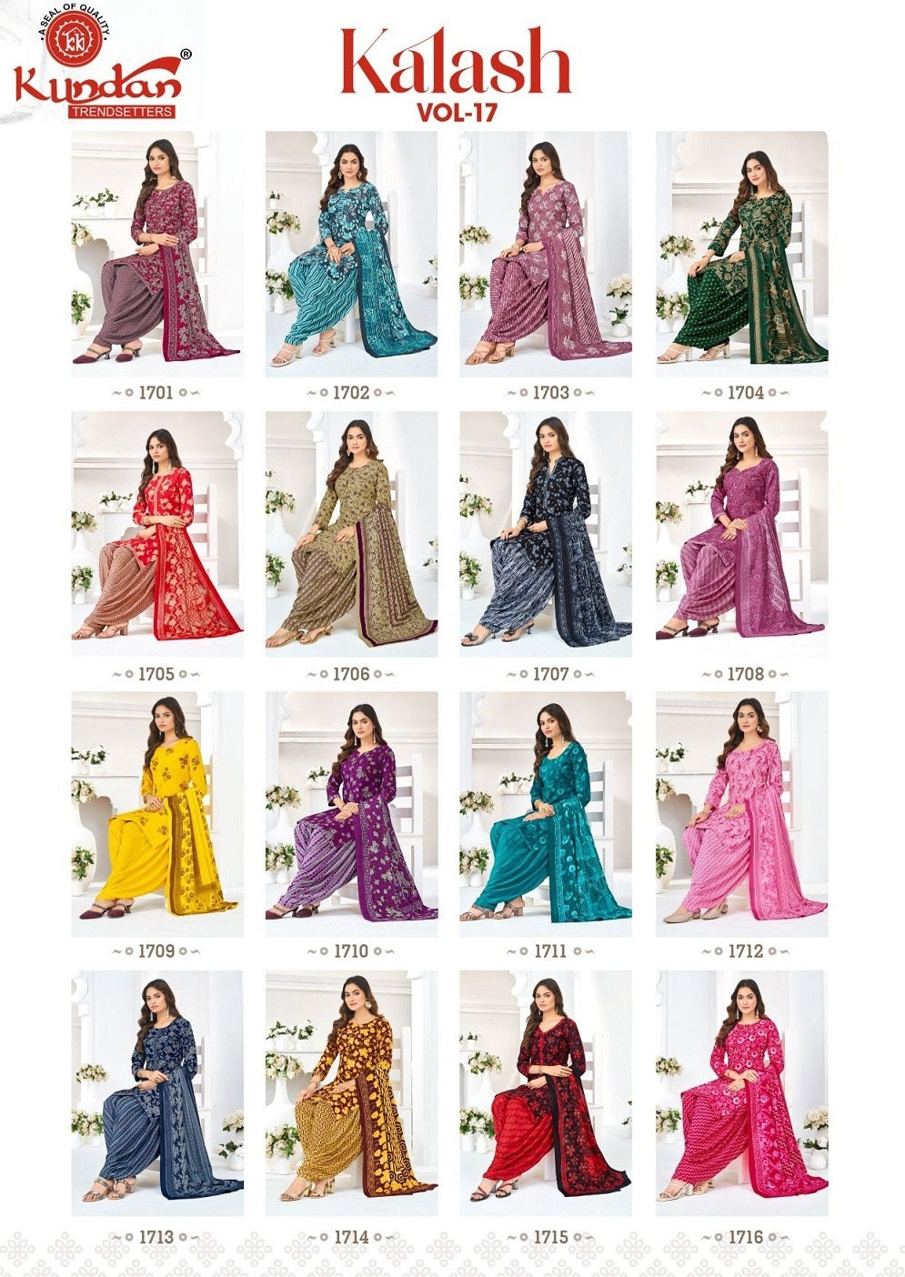 Kalash Vol 17 Kundan Pure Cotton Readymade Cotton Patiyala Suits Wholesaler Gujarat