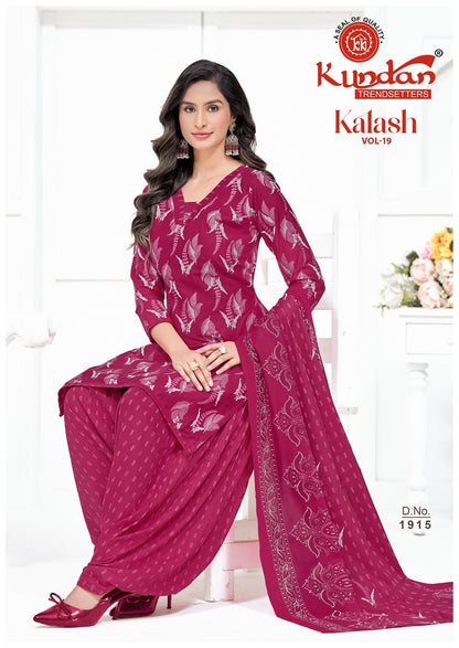Kalash Vol 19 Kundan Cotton Dress Material Wholesaler Ahmedabad