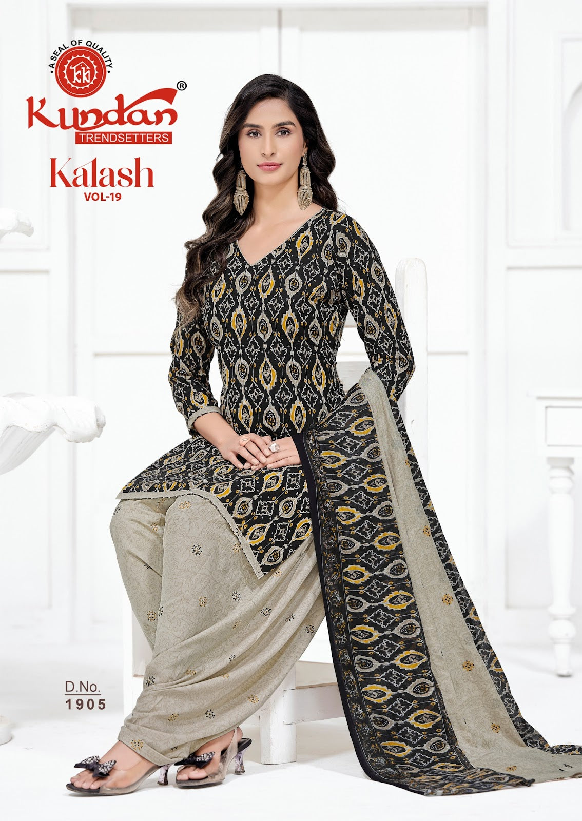 Kalash Vol 19 Kundan Cotton Dress Material Wholesaler Ahmedabad