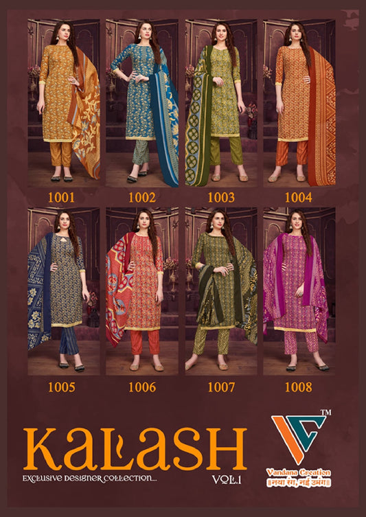 Kalash Vol 1 Vandana Creation Pure Cotton Pant Style Suits