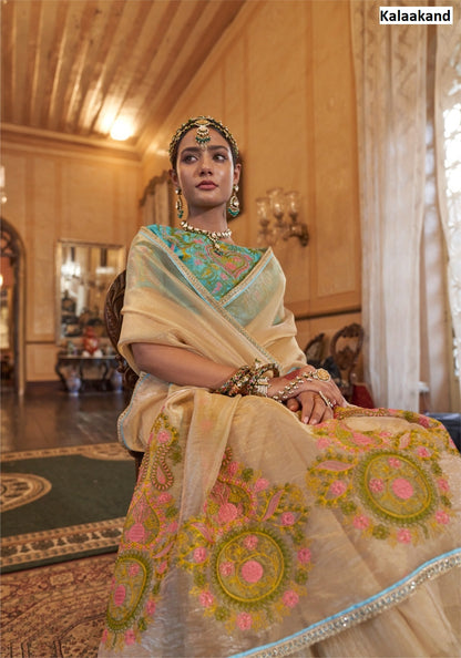 Kalasutra Kalaakand Gold Tissue Sarees Wholesaler Gujarat