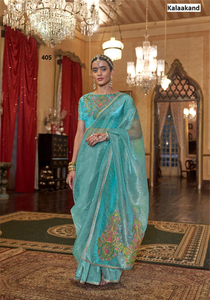 Kalasutra Kalaakand Gold Tissue Sarees Wholesaler Gujarat