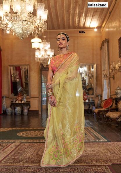Kalasutra Kalaakand Gold Tissue Sarees Wholesaler Gujarat