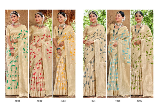 Kalavati-Cream Saroj Linen Sarees Manufacturer Gujarat
