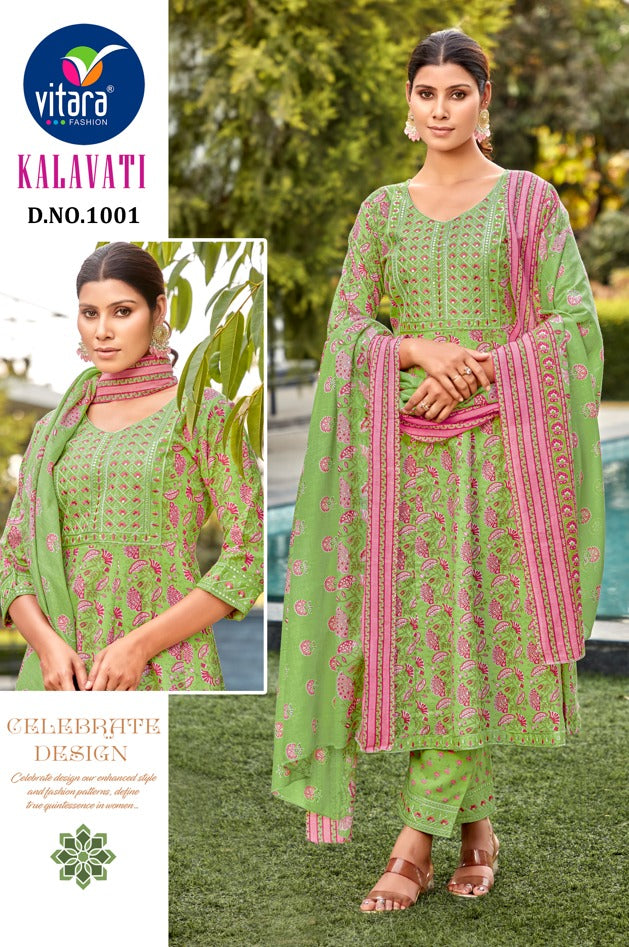 Kalavati Vitara Heavy Cotton Readymade Anarkali Suits Exporter India