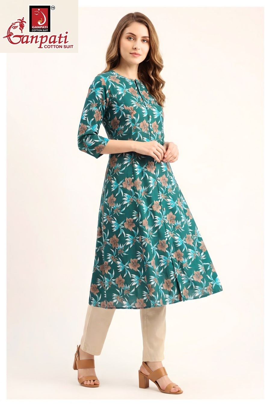 Kalavati Vol 1 Ganpati Cotton A-Line Kurti Wholesaler Ahmedabad