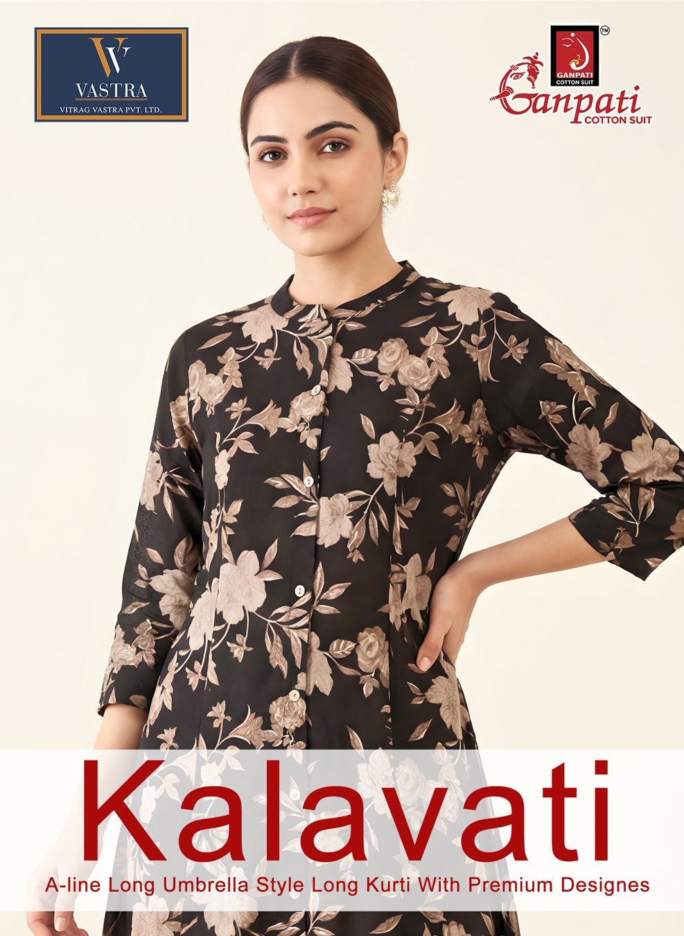 Kalavati Vol 1 Ganpati Cotton A-Line Kurti Wholesaler Ahmedabad