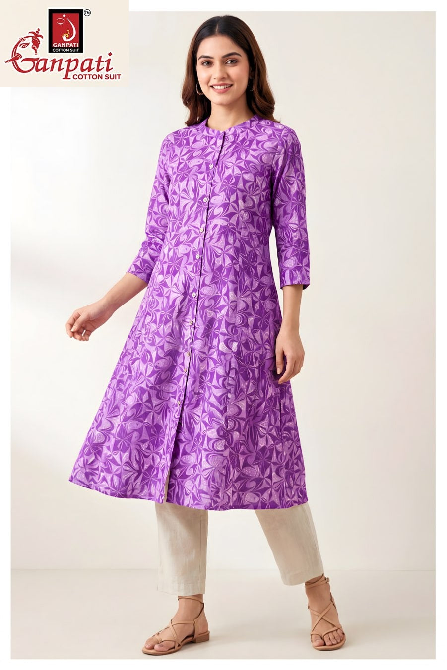 Kalavati Vol 1 Ganpati Cotton A-Line Kurti Wholesaler Ahmedabad