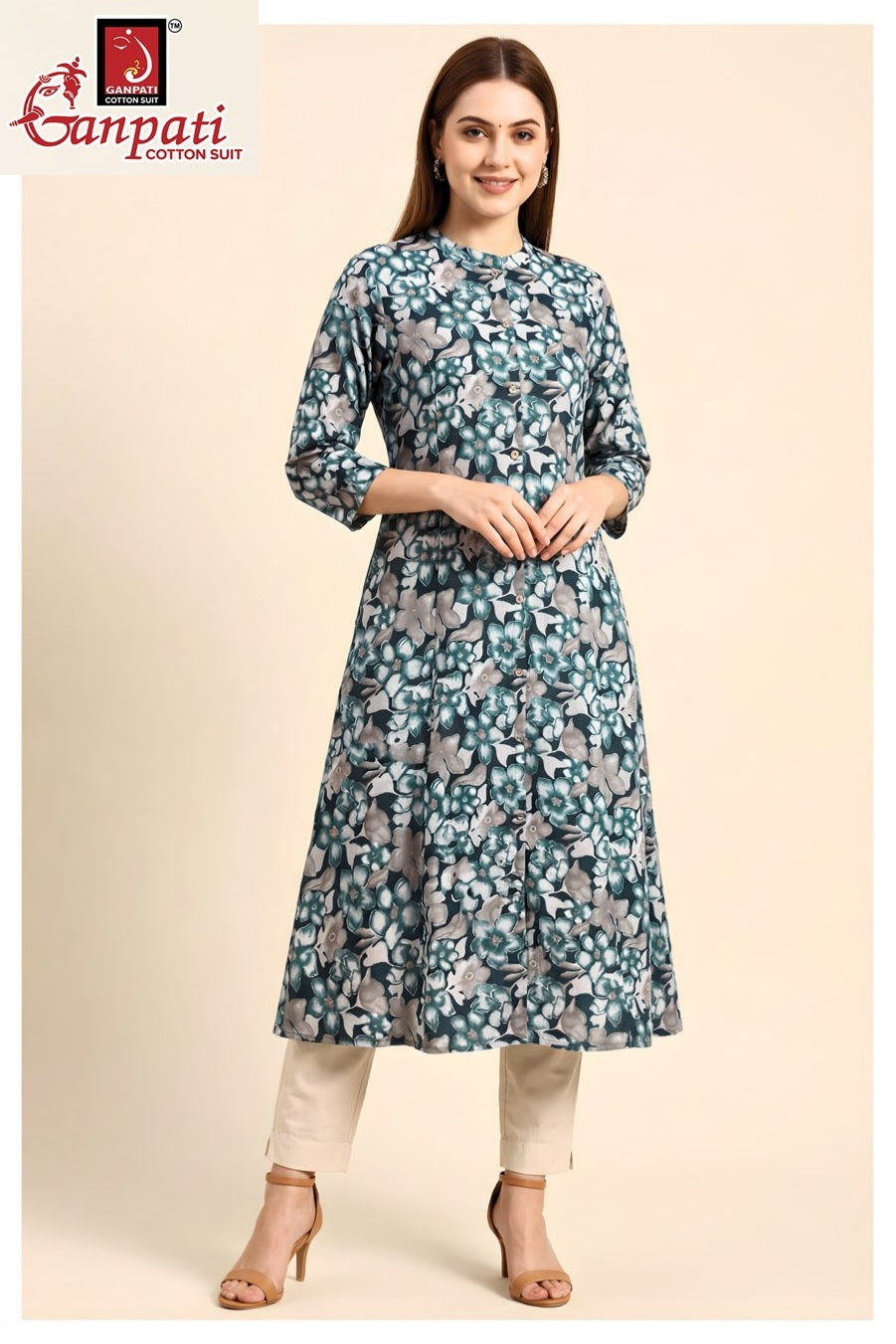 Kalavati Vol 1 Ganpati Cotton A-Line Kurti Wholesaler Ahmedabad