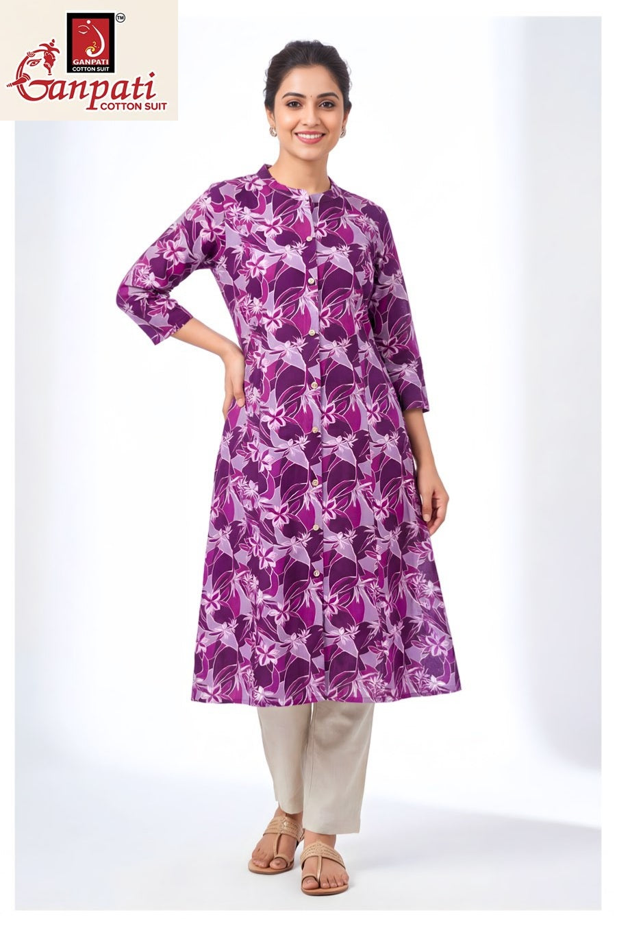 Kalavati Vol 1 Ganpati Cotton A-Line Kurti Wholesaler Ahmedabad