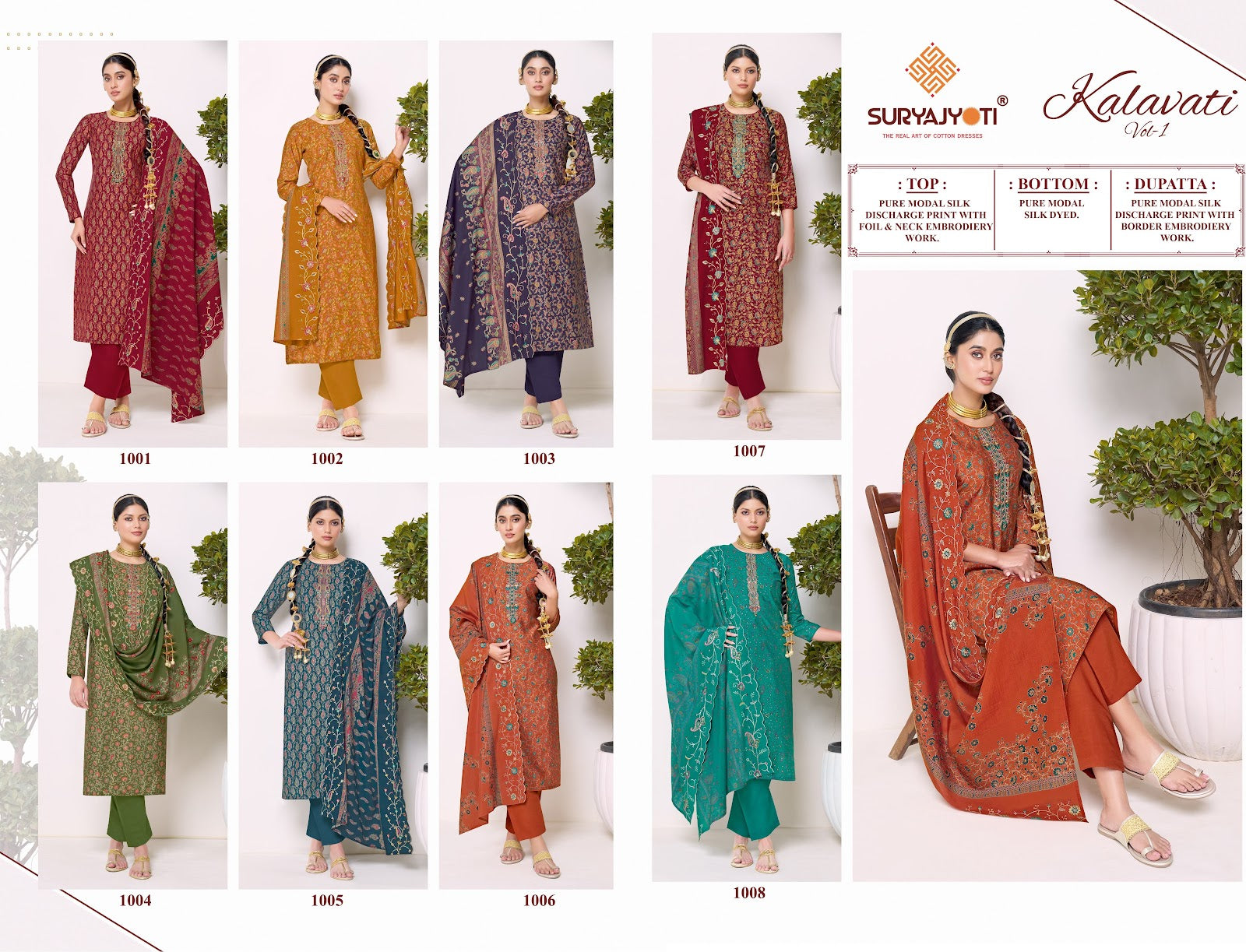 Kalavati Vol 1 Suryajyoti Modal Silk Pant Style Suits Wholesaler Ahmedabad