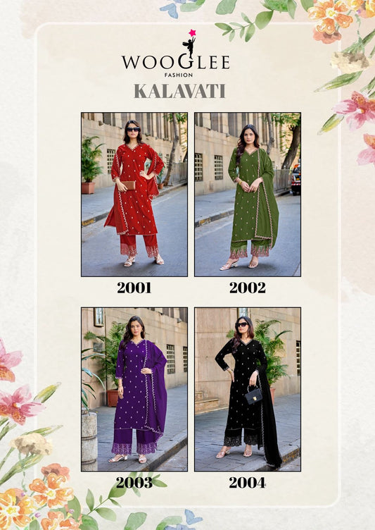 Kalavati Wooglee Rayon Readymade Plazzo Style Suits Manufacturer Ahmedabad