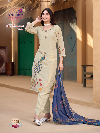 Kalawanti Vol 1 Radhika Lifestyle Silk Readymade Pant Style Suits Exporter India