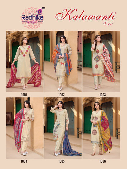 Kalawanti Vol 1 Radhika Lifestyle Silk Readymade Pant Style Suits Exporter India