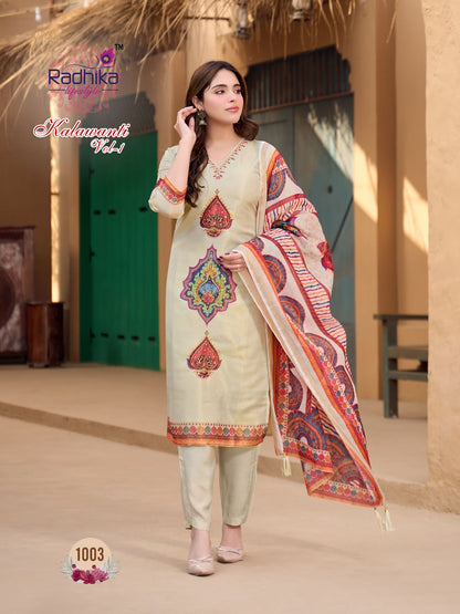 Kalawanti Vol 1 Radhika Lifestyle Silk Readymade Pant Style Suits Exporter India
