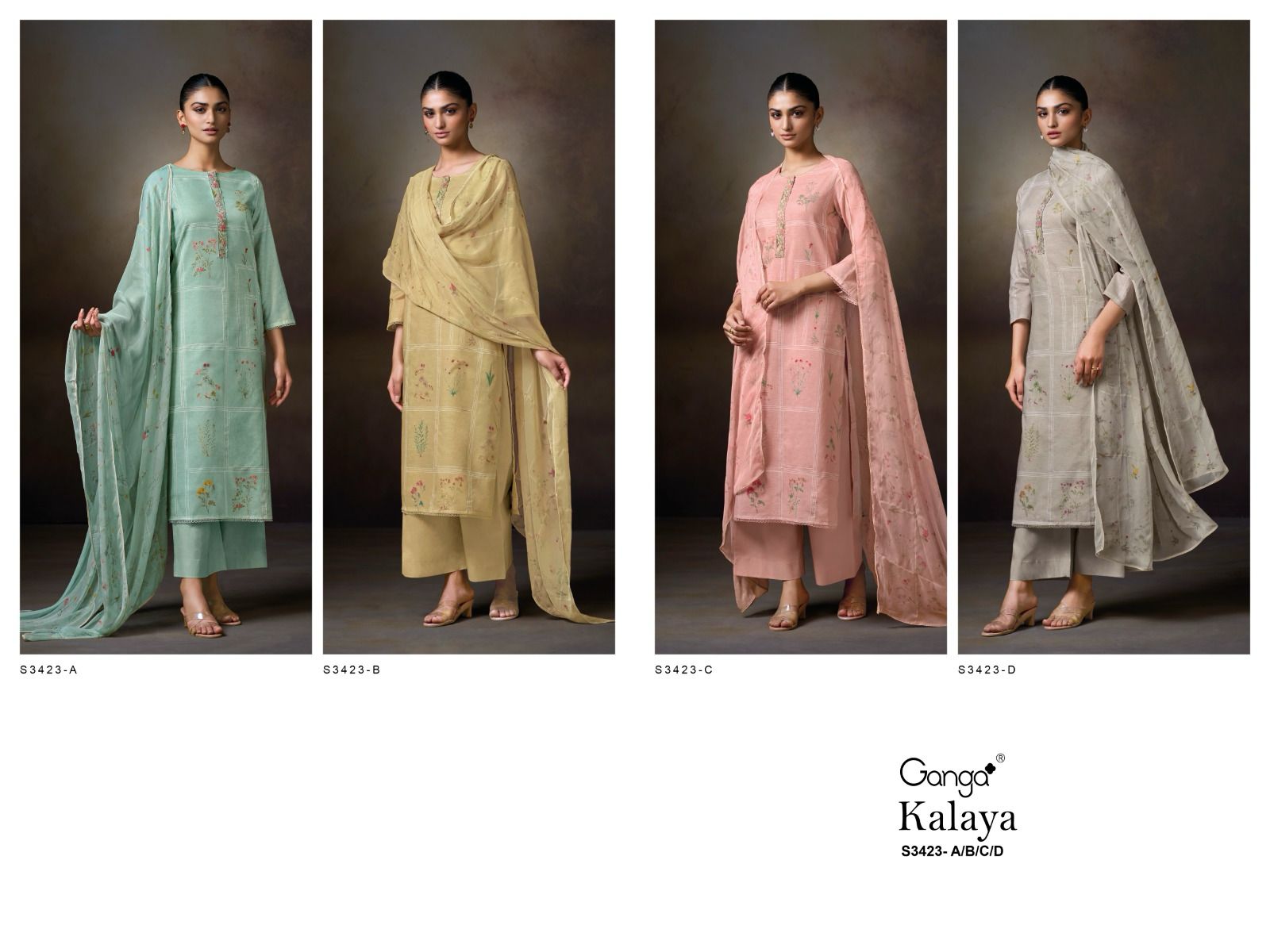 Kalaya 3423 Ganga Premium Cotton Plazzo Style Suits Wholesale Price