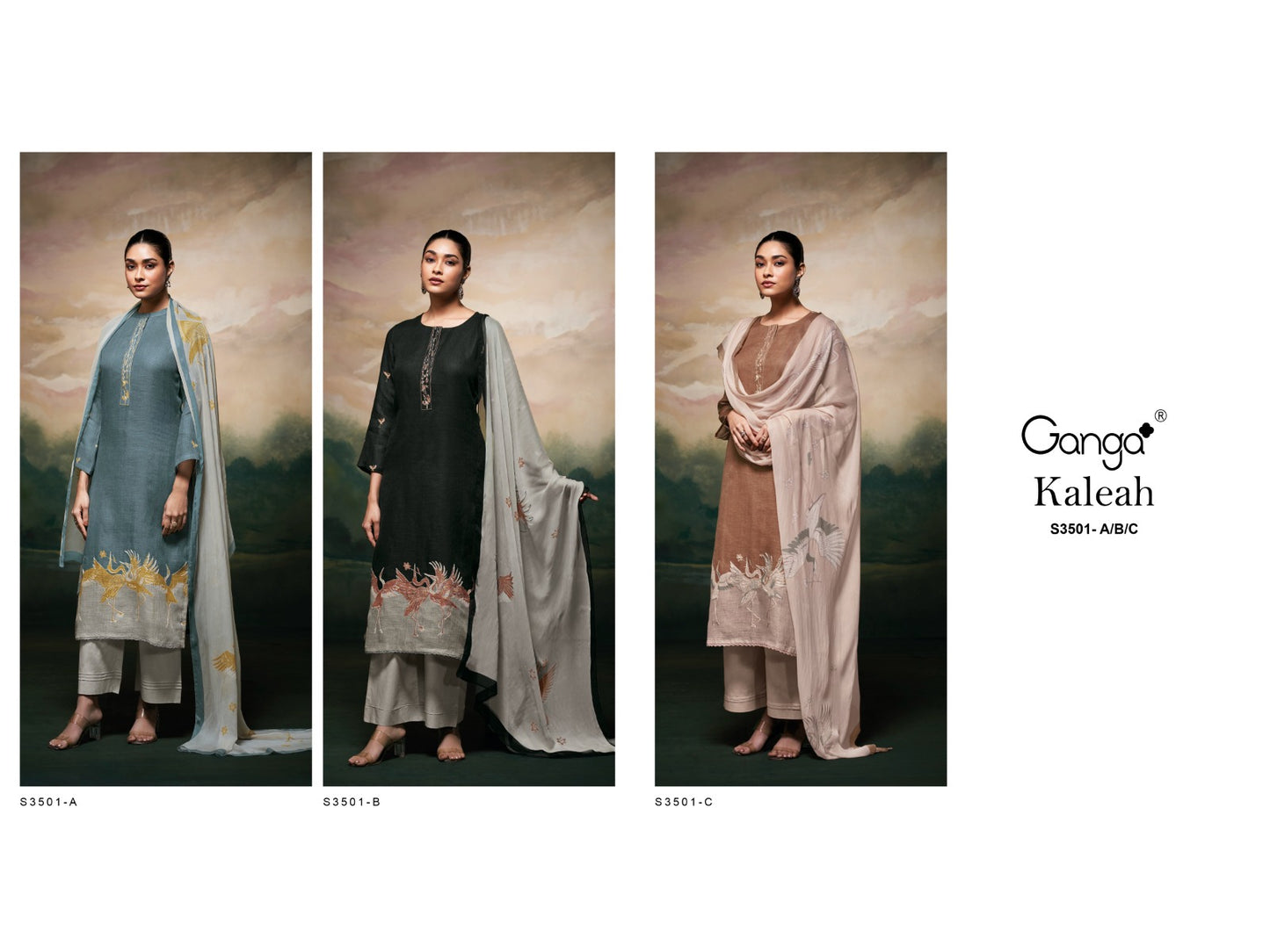 Kaleah 3501 Ganga Pure Linen Pant Style Suits Manufacturer Ahmedabad