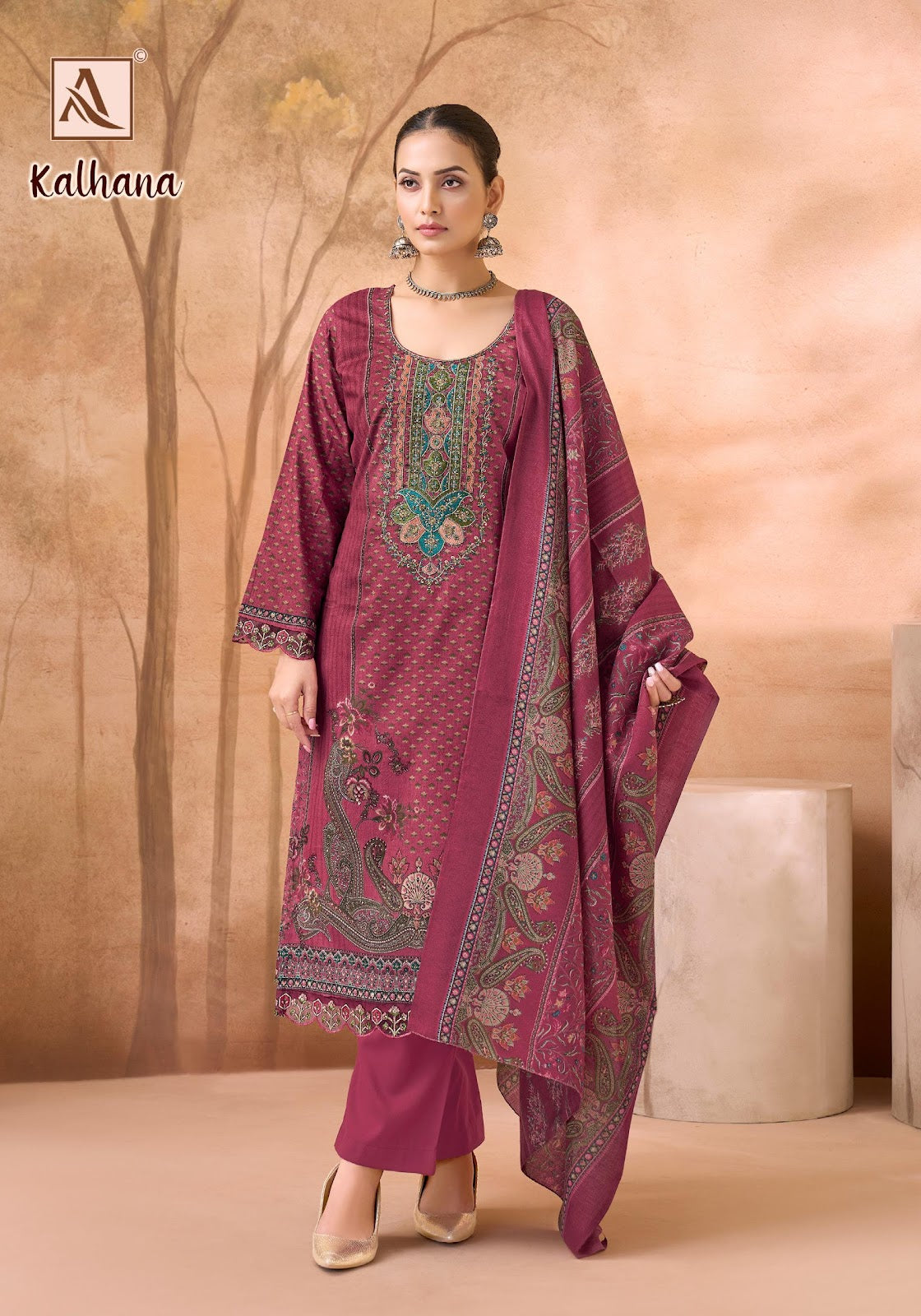 Kalhana Alok Cambric Cotton Karachi Salwar Suits Supplier India
