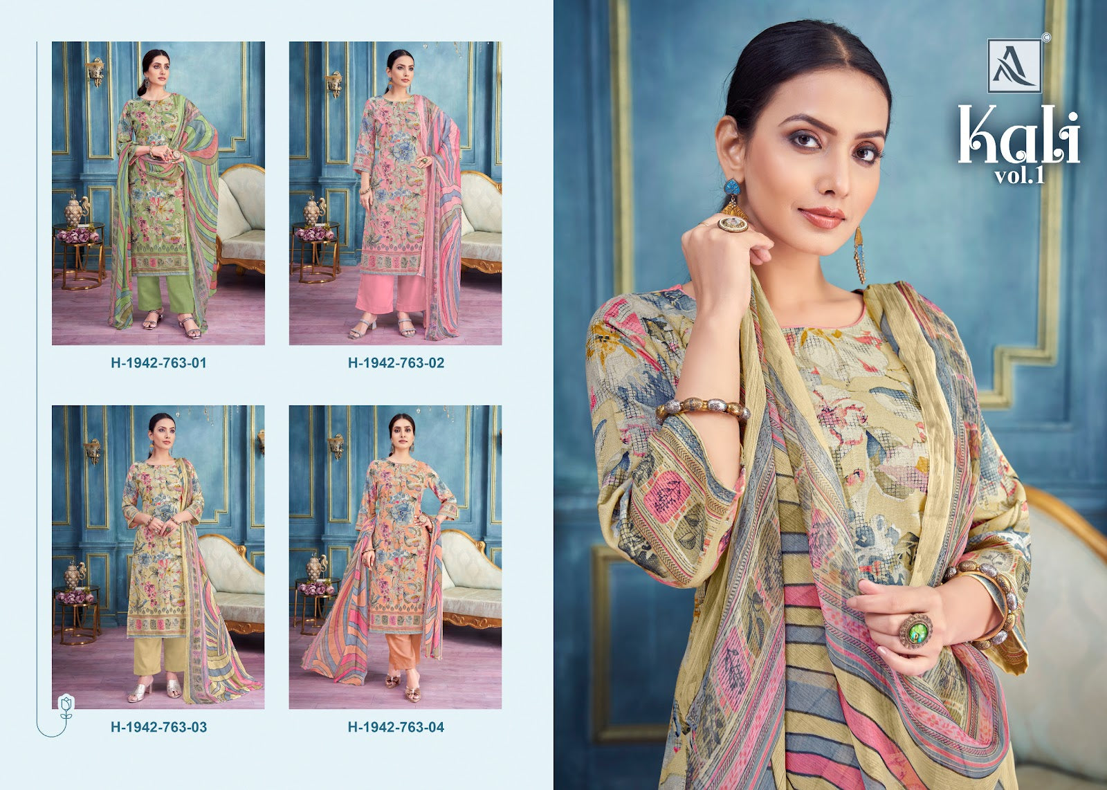 Kali Vol 1 Alok Viscose Simmer Karachi Salwar Suits Manufacturer India