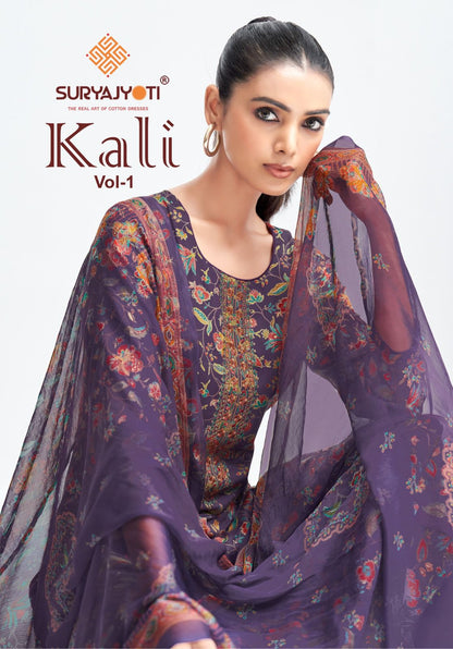 Kali Vol 1 Suryajyoti Jaam Satin Pant Style Suits Supplier