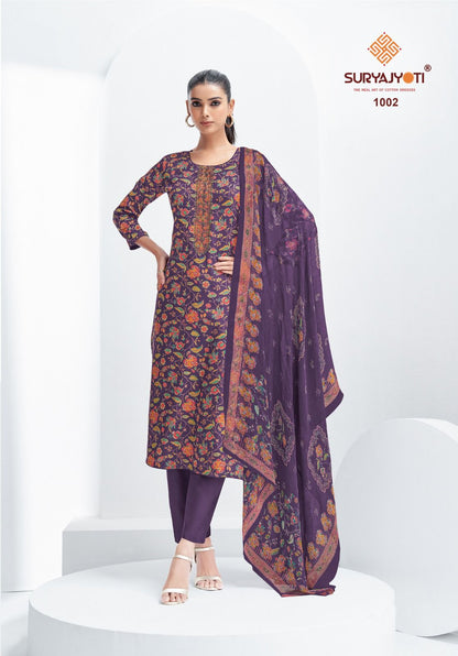 Kali Vol 1 Suryajyoti Jaam Satin Pant Style Suits Supplier