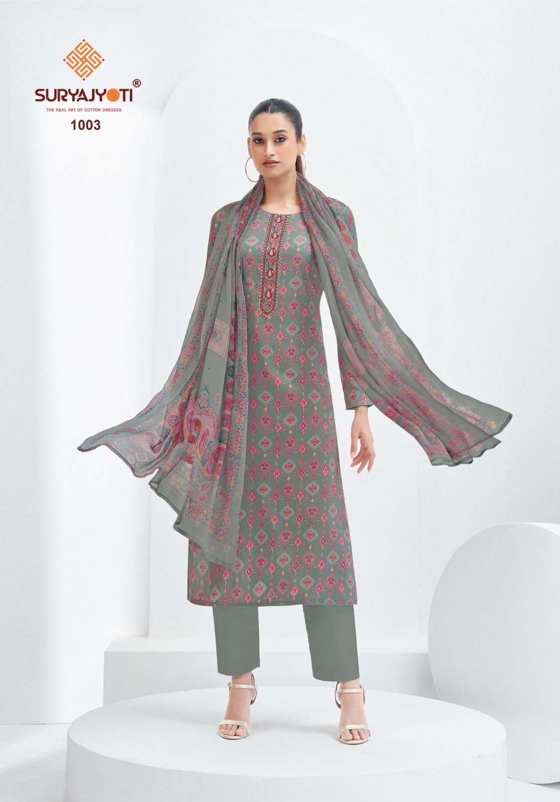 Kali Vol 1 Suryajyoti Jaam Satin Pant Style Suits Supplier